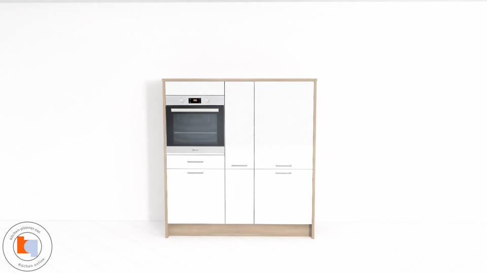 Küche online kaufen: Zweizeilige Küche Innsbruck mit E-Geräten / 791 / Weiß Hochglanz