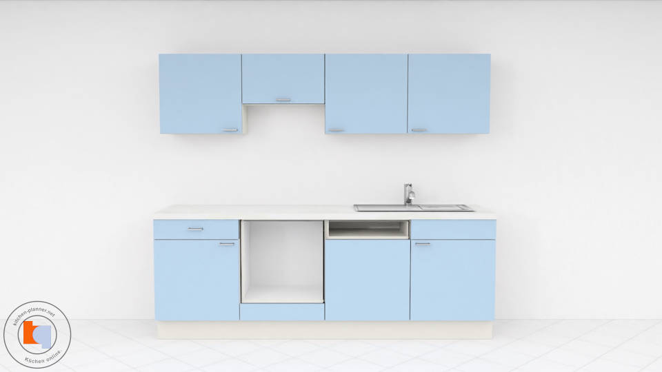 Küche online kaufen: Küchenzeile Saranda ohne E-Geräte / 934 / Taubenblau
