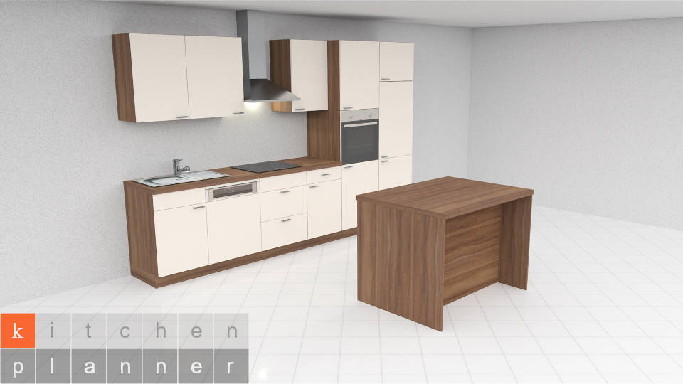 Küche online kaufen: Inselküche Modica - Küchenzeile mit Kücheninsel ohne E-Geräte / Bild 1