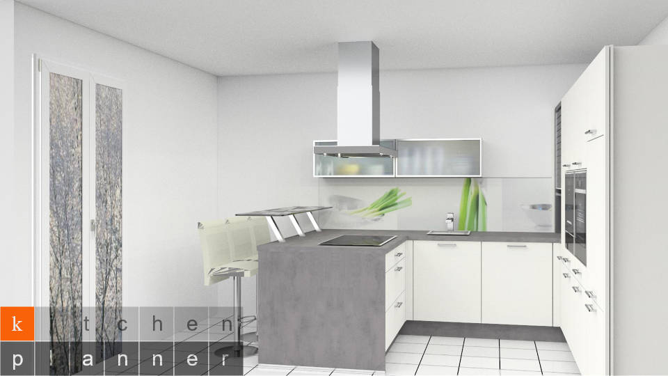 Moderne U-Küche mit Halbinsel / Bild 1